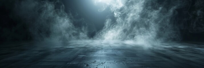 Fototapeta premium Background of smoke and light with a dark, mysterious atmosphere.