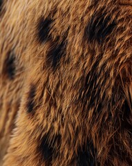 An image of grizzly bear fur displaying layers and coloration, ideal for studying adaptation to temperate zones