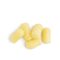 Tasty corn sticks on white background
