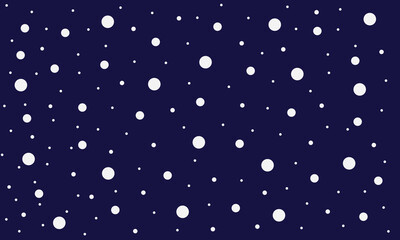 White dots seamless pattern, polka dots blue background. Random dots, bubbles, circles