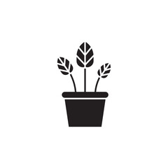 Obraz premium Plan in a pot icon design, isolated on white background, vector illustration