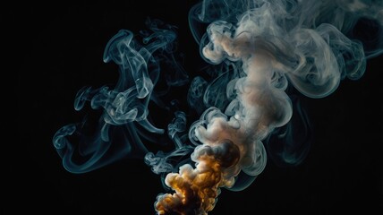 Smoke. Burning. Dark Background