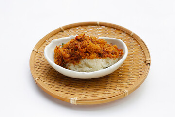 Sticky rice with flossy pork
