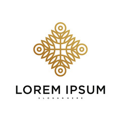 Luxury abstract flower logo design. Premium Vector