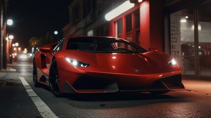 Sport car at night street