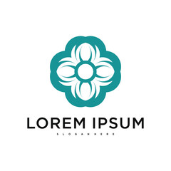 Luxury abstract flower logo design. Premium Vector