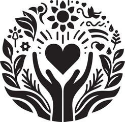 silhouette of a couple with heart