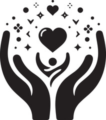 silhouette of a couple with heart