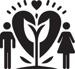 silhouette of a couple with heart