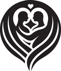 silhouette of a couple with heart