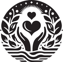 silhouette of a couple with heart