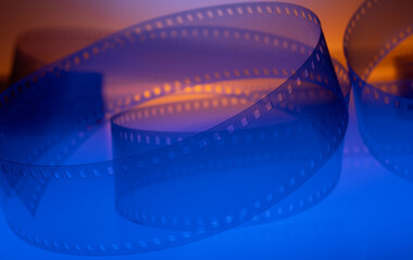 cinematic background with real film strip