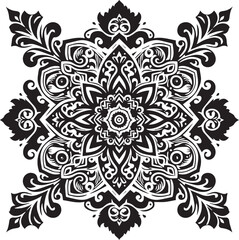 black and white ornament