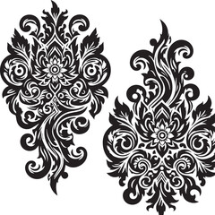 black and white ornament