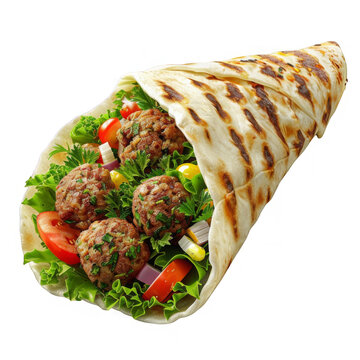 Delicious Middle Eastern Meatball Wrap.
