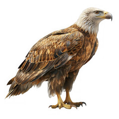 Fototapeta premium Golden Eagle Standing on Black Background.