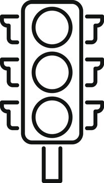 recommend clip art: Simple black and white icon of a traffic light regulating the flow of traffic