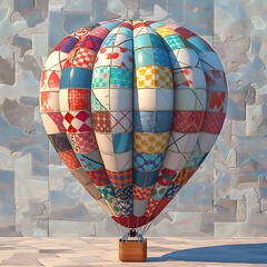 Colorful Patchwork Hot Air Balloon