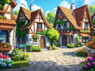 Charming Village Houses with Lush Gardens