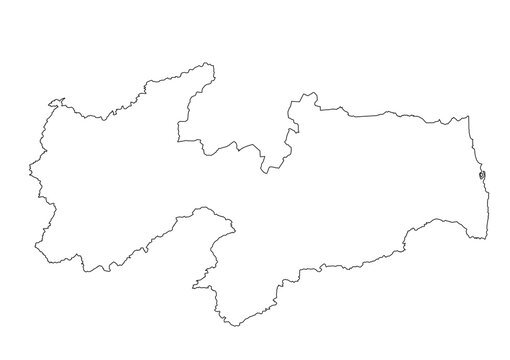 Mapa do estado de Para&iacute;ba, Brasil