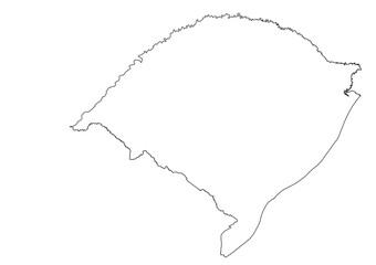 Mapa do estado de Rio Grande do Sul, Brasil