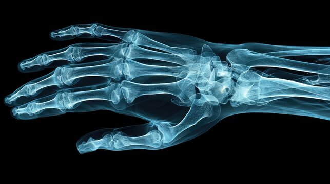X-ray of a human hand.