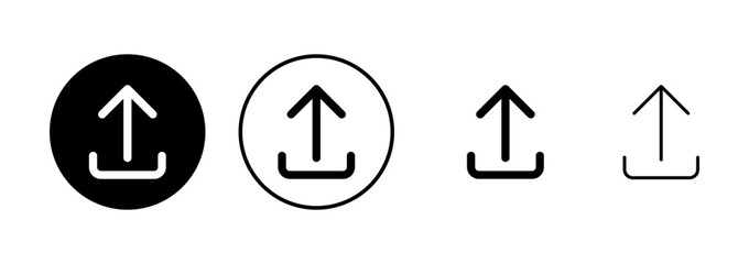 Upload icon vector isolated on white background. Upload sign icon. Upload button. Load symbol.
