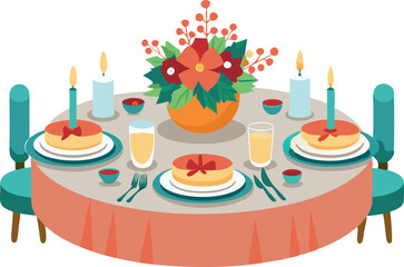 Table set for holiday feast