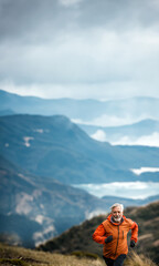 Naklejka premium Senior man going for a run