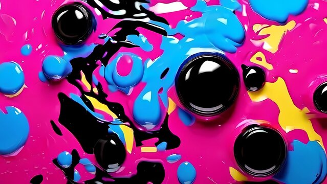 color splash trendy 80s-90s Memphis style geometric design