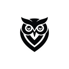 Fototapeta premium Abstract Owl Logo: Create an abstract silhouette of an owl with prominent eyes and a streamlined body,