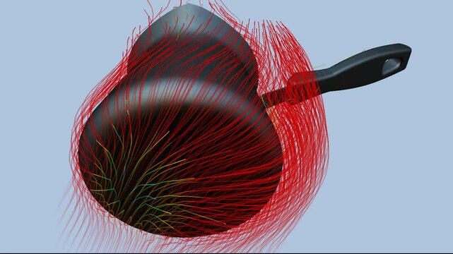 CFD simulation Computational fluid dynamics - kitchen pot airflow simulation
