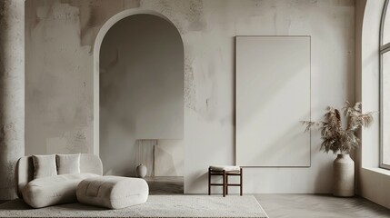 3D Render: Frame Mockup in Rustic Boho Nomadic Setting