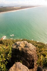 Stone viewing rock in front of the sea