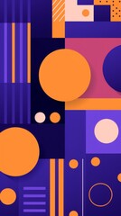 Obraz premium Abstract geometric design featuring various shapes and colors