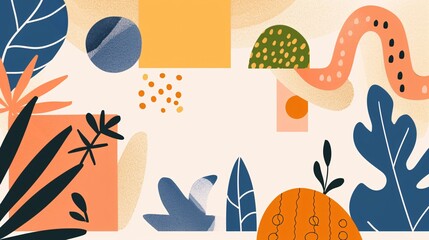 Abstract Floral Composition with a Vibrant Palette