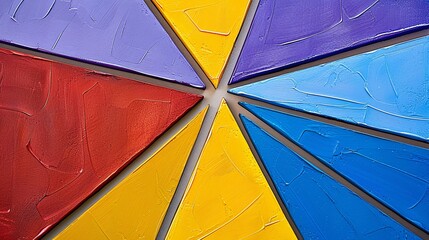 Abstract Painting with Triangles and Vibrant Colors