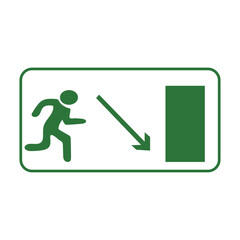 Emergency Exit Sign Set Vector Illustration
