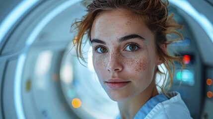 a radiology technician while operating advanced medical equipment