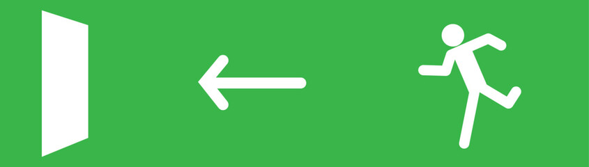 Emergency Exit Sign Set Vector Illustration