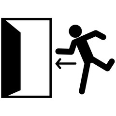 Emergency Exit Sign Set Vector Illustration