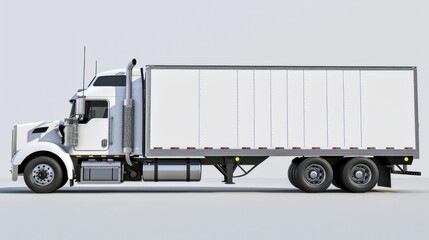 side view of a plain white truck stock photo Truck, Semi-Truck, Side View, White Color, 