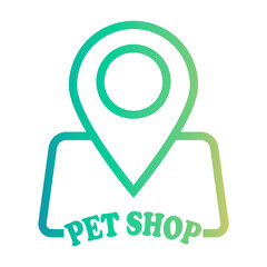 pet shop pin Line Gradient Icon