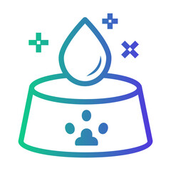 water bowl Line Gradient Icon