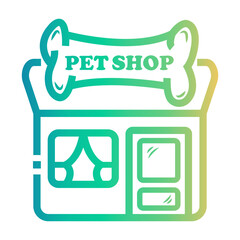 pet shop Line Gradient Icon