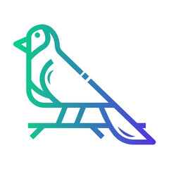 bird Line Gradient Icon