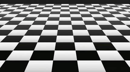 Naklejka premium An image displaying a timeless black and white checkered floor pattern, emphasizing clean lines and monochromatic style, highly suitable for digital backgrounds and design projects.