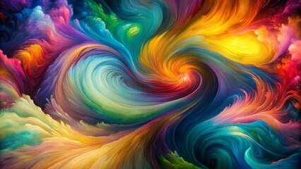 Fototapeta premium Vibrant, abstract, digitally painted canvas backdrop featuring swirled colors, darker edges, and dynamic textures for creative portrait, product, and concept photography.