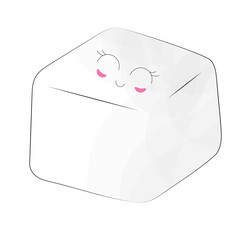 Cute sugar cube character cartoon Vector illustration