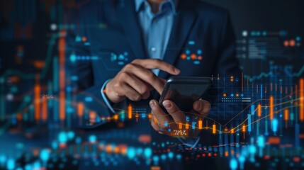 Digital technology, data graphics and financial information